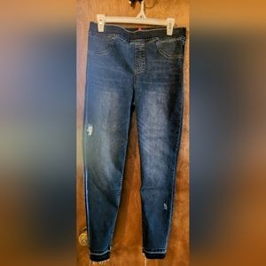 Spanx distressed denim ankle jeggings, never worn, size L